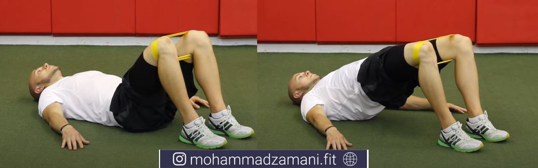 حرکت پل باسن علاوه بر رفع گودی کنار ران، به کاهش گودی کمر هم کمک ویژه ای میکند.